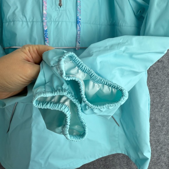 Simply Southern Womens Rain Jacket/Coat XXL Pullover 1/4 Zip Hood Light Blue - Picture 9 of 13